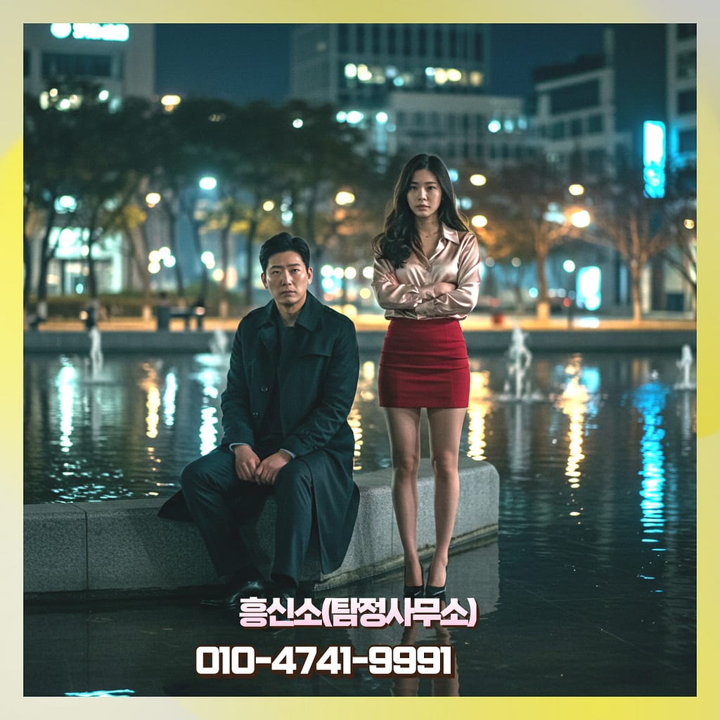 상담실에서 사건 기록을 확인하는 흥신소 직원