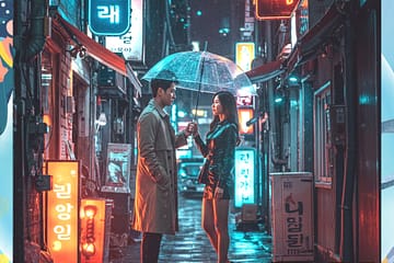 상담실에서 불안한 표정의 의뢰인과 차분히 설명하는 탐정사무실 상담가의 모습