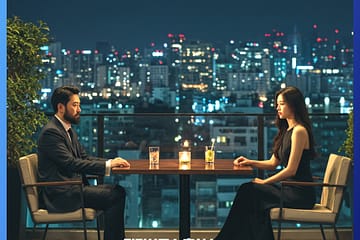 새벽 도심 골목에서 휴대폰을 들여다보는 남성의 모습, 감정의 단절을 시각화