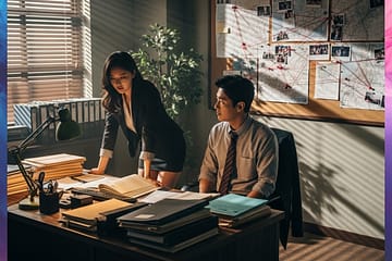 성동구탐정사무소에서 가정고민 상담을 기록하는 탐정의 모습