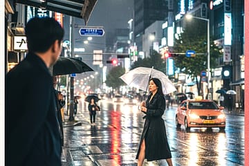 어두운 사무실에서 서류와 증거 파일을 비교하며 검토하는 인물, 집중된 분위기